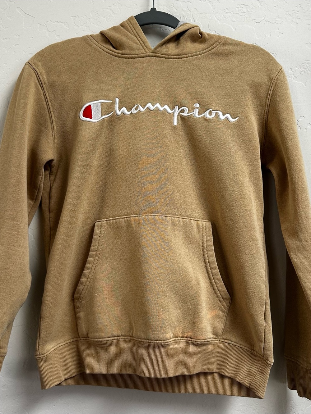 Champion Kids Hooded Sweatshirt in Tan